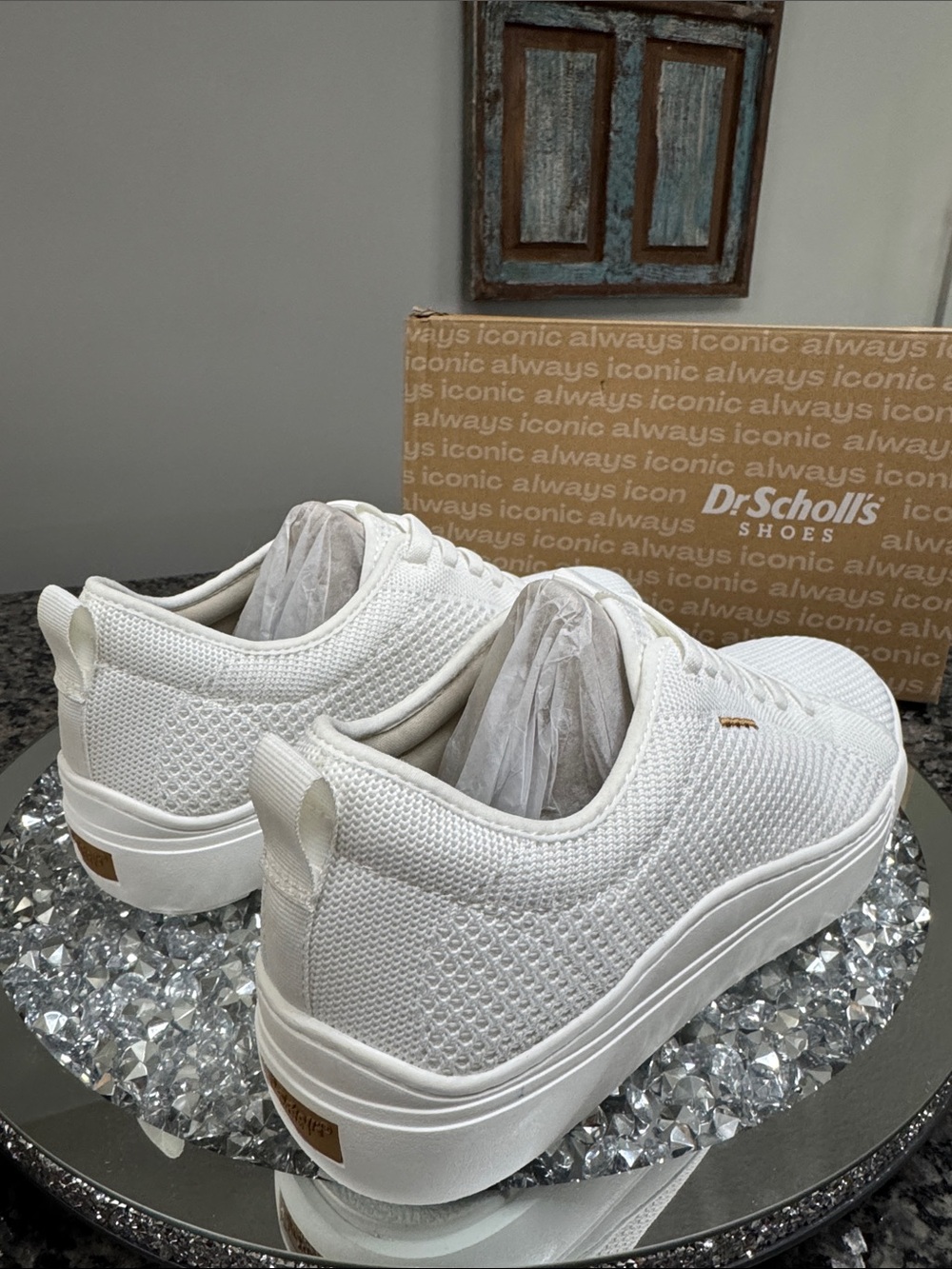 Dr. Scholl's time off White Knit Platform Sneakers NEW 11 - Picture 9 of 13
